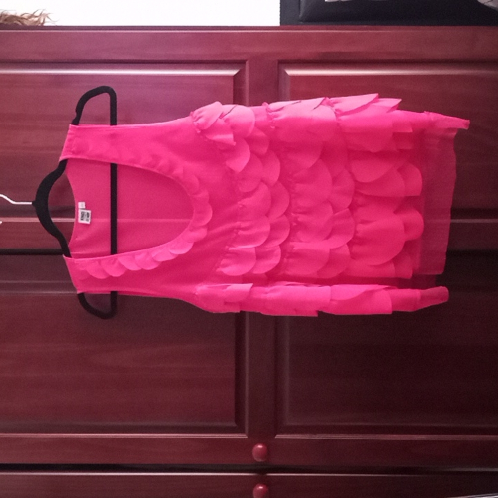 Pink ruffle top